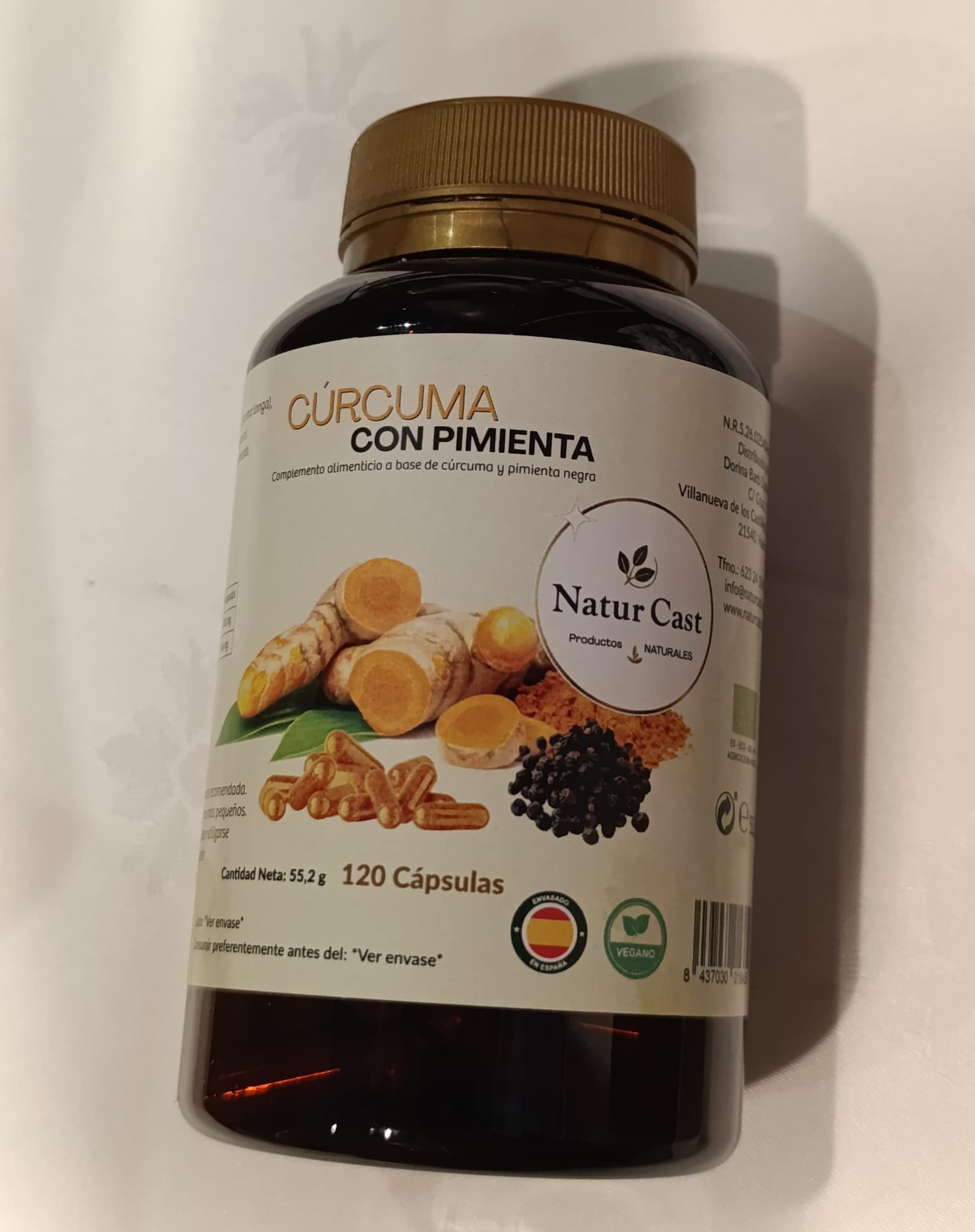 Cúrcuma con Pimienta Ecológica 120 Cápsulas - Imagen 3